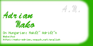 adrian mako business card